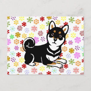 Carte Postale Dessin de Kuro Shiba Inu