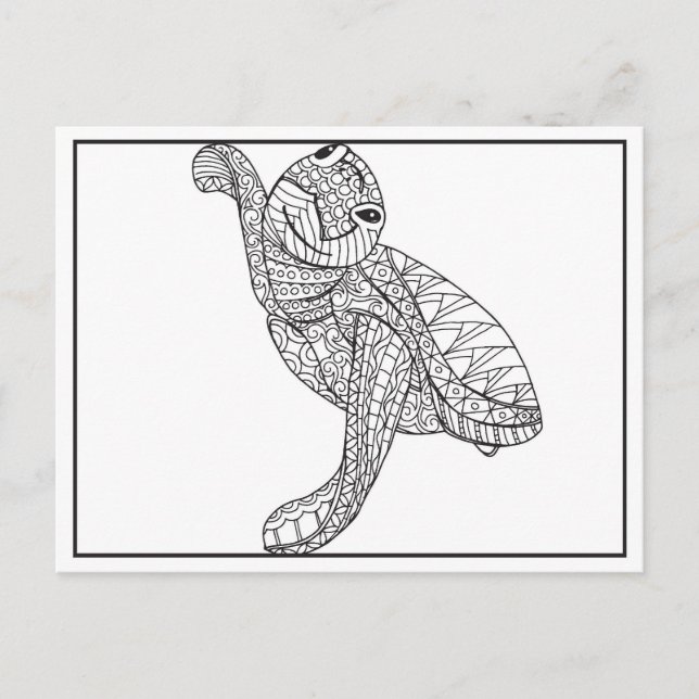 Carte Postale Dessin de la petite tortue de mer (Devant)