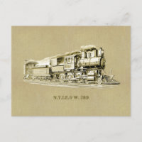 Dessin de locomotive à moteur à vapeur vintage