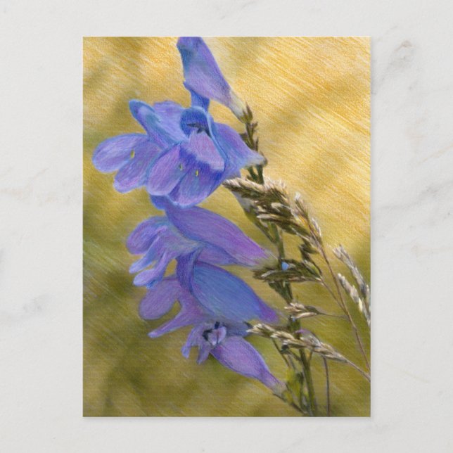 Carte Postale Dessin de média mixte Pént violet (Devant)