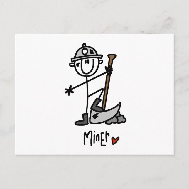 Carte Postale Dessin de mineur bâtonnet (Devant)