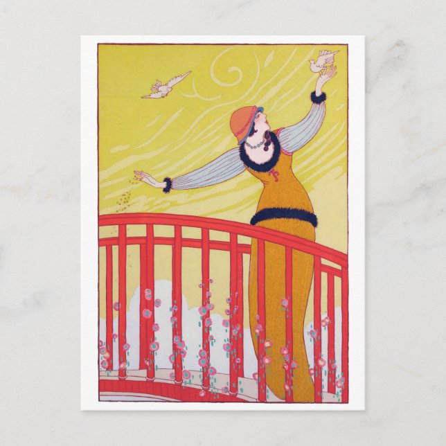 Carte Postale Dessin de mode d'été Jaune Charles Martin Art  (Devant)