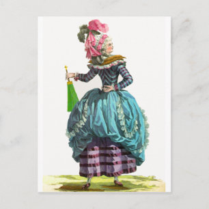 Carte Postale Dessin de mode en français Purple & Blue Regent