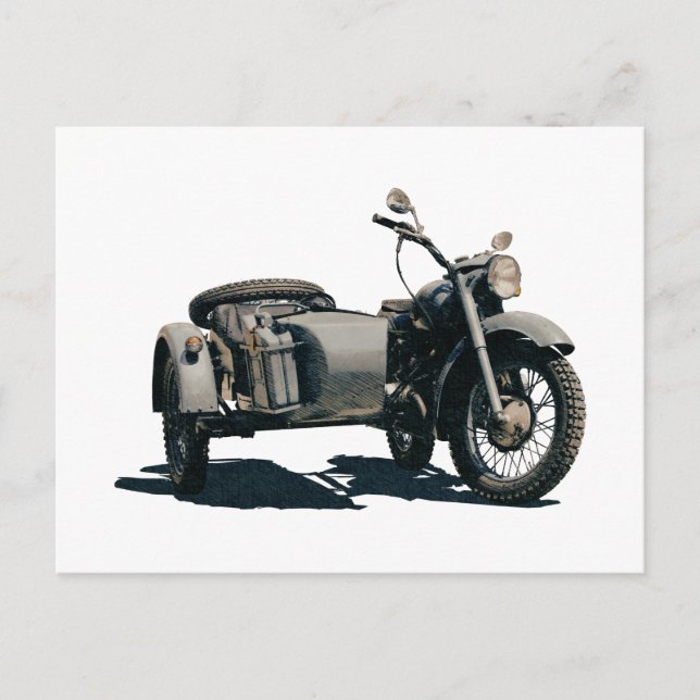 Carte Postale Dessin de moto vintage (Devant)
