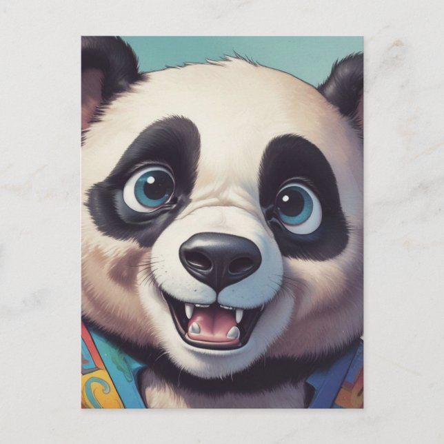 Carte Postale Dessin de Panda (Devant)