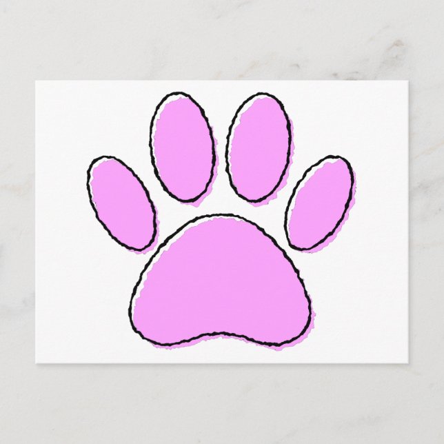 Carte Postale Dessin de patte de chien mignon (Devant)