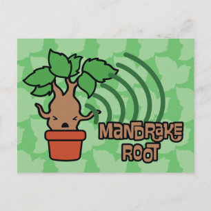 Carte Postale Dessin de personnage de mandragore hurlante de des