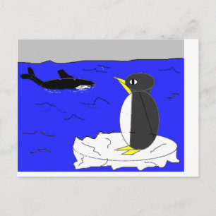 Carte Postale Dessin de pingouin