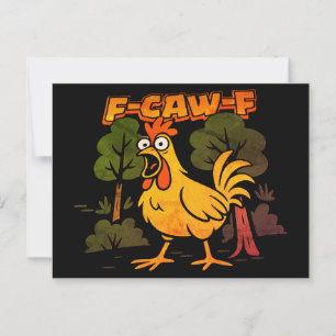 Carte Postale Dessin de poulet drôle – Humour animal de dessin a