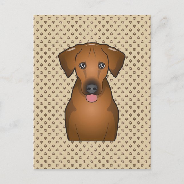 Carte Postale Dessin de Rhodesian Ridgeback (Devant)
