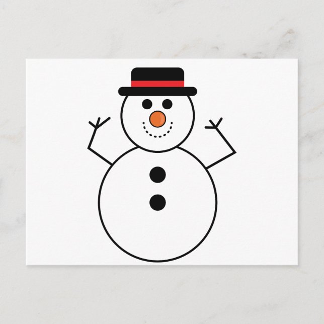 Carte Postale Dessin de Snowman (Devant)