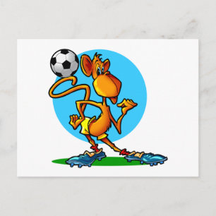 Carte Postale Dessin de soccer singe