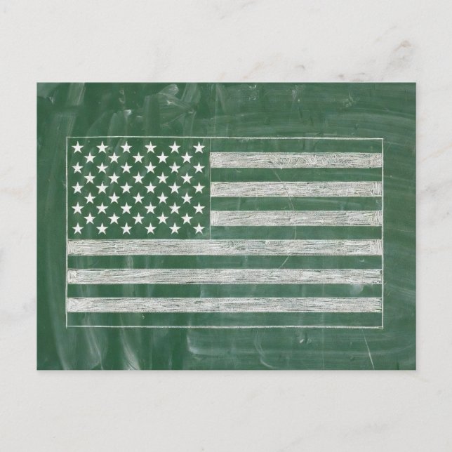 Carte Postale Dessin de tableau noir du drapeau américain (dessi (Devant)