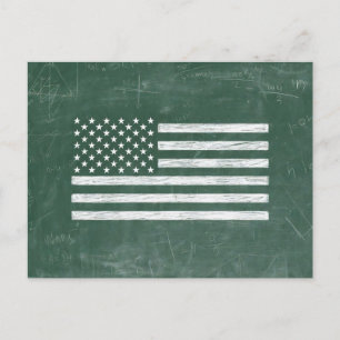 Carte Postale Dessin de tableau noir du drapeau américain (dessi