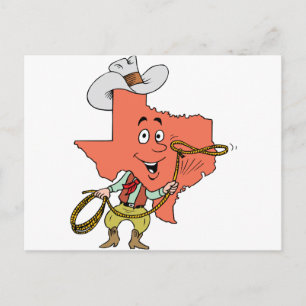 Carte Postale dessin de texas cowboy