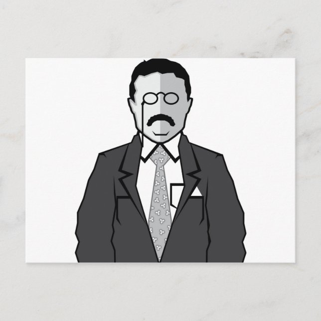 Carte Postale Dessin de Theodore Roosevelt (Devant)