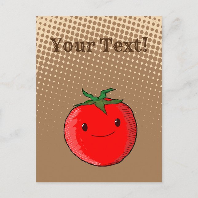 Carte Postale Dessin De Tomate De Carton Cute Avec Gradient De S (Devant)