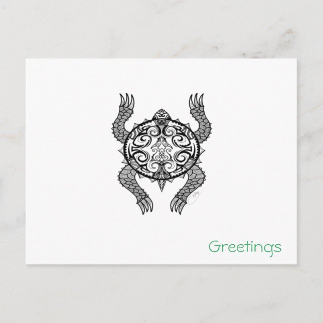 Carte Postale Dessin de tortue (Devant)