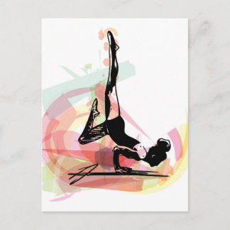 Carte Postale Dessin de yoga illustration femme