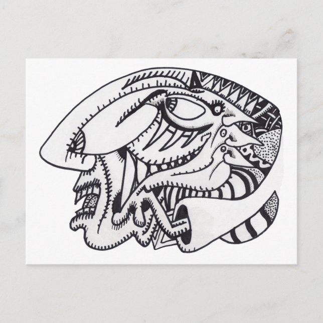 Carte Postale Dessin d'encre à trois aspects (Devant)