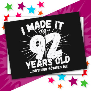 Carte Postale Dessin drôle et sarcastique pour 92 ans, mème amus