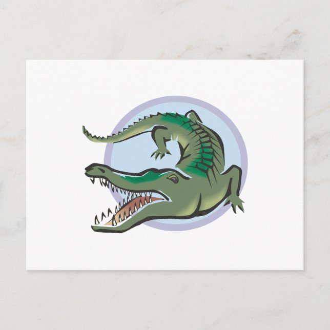 Carte Postale Dessin du cercle du crocodile/alligator (Devant)