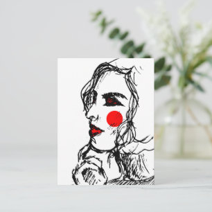 Carte Postale Dessin du modèle mode