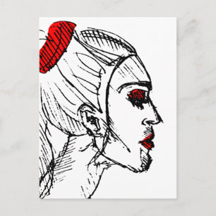 Carte Postale Dessin du modèle mode
