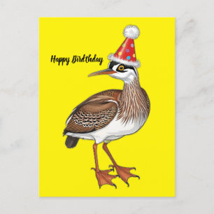 Carte Postale Dessin d'un butor d'Amérique portant un chapeau d'