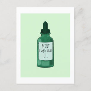 Carte Postale Dessin d'une bouteille d'huile essentielle à la me