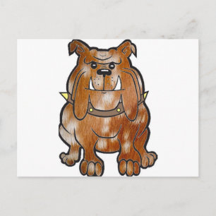 Carte Postale dessin en jachère de bulldog