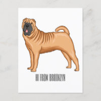 dessin humoristique chinois de chien Shar-Pei