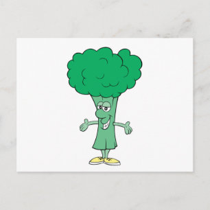 Carte Postale dessin humoristique de brocoli idiot