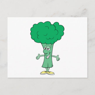 Carte Postale dessin humoristique de brocoli idiot