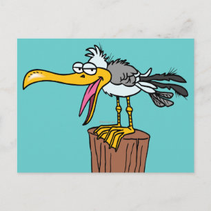 Carte Postale dessin humoristique de mouette