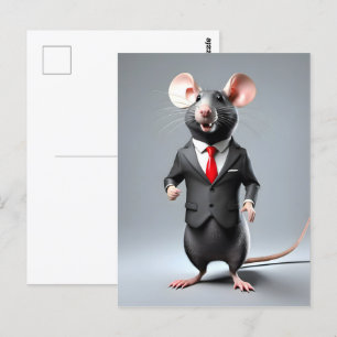 Carte Postale dessin humoristique de souris