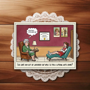 Carte Postale Dessin humoristique du cabinet du psychiatre