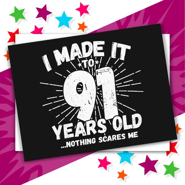 Carte Postale Dessin humoristique sarcastique de 91 ans pour un  (Créateur téléchargé)