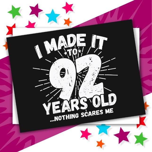 Carte Postale Dessin humoristique sarcastique de 92 ans annivers (Créateur téléchargé)