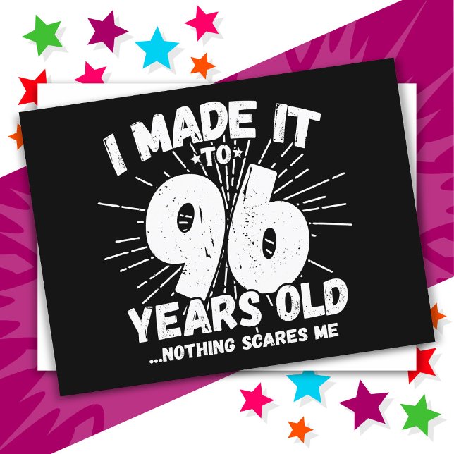 Carte Postale Dessin humoristique sarcastique de 96 ans annivers (Créateur téléchargé)