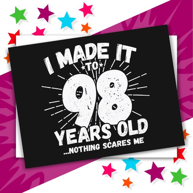 Carte Postale Dessin humoristique sarcastique de 98 ans annivers (Créateur téléchargé)