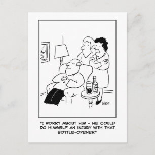 Carte Postale Dessin humoristique sur une blessure causée par un