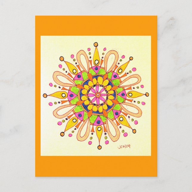 Carte Postale Dessin original Mandala (Devant)