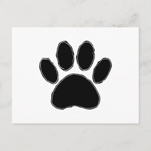 Carte Postale Dessin Paw Chien En Noir