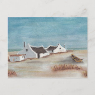 Carte Postale Dessin personnalisé de Cape Cottage pastel