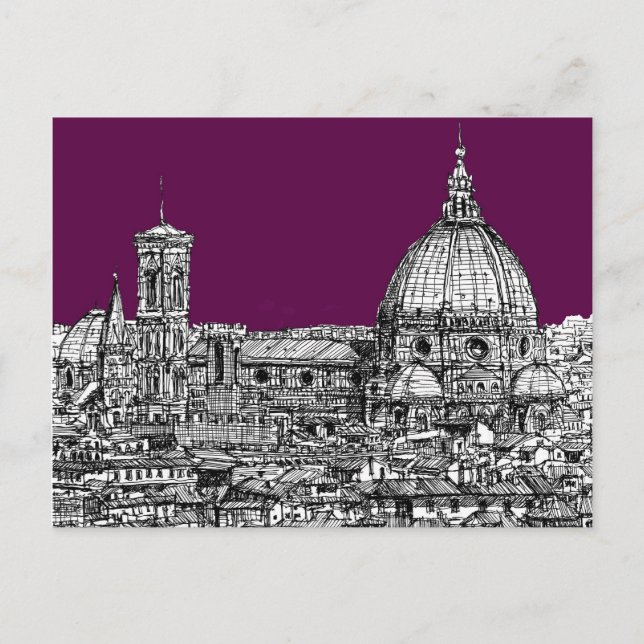 Carte Postale Dessin renaissance pourpre (Devant)