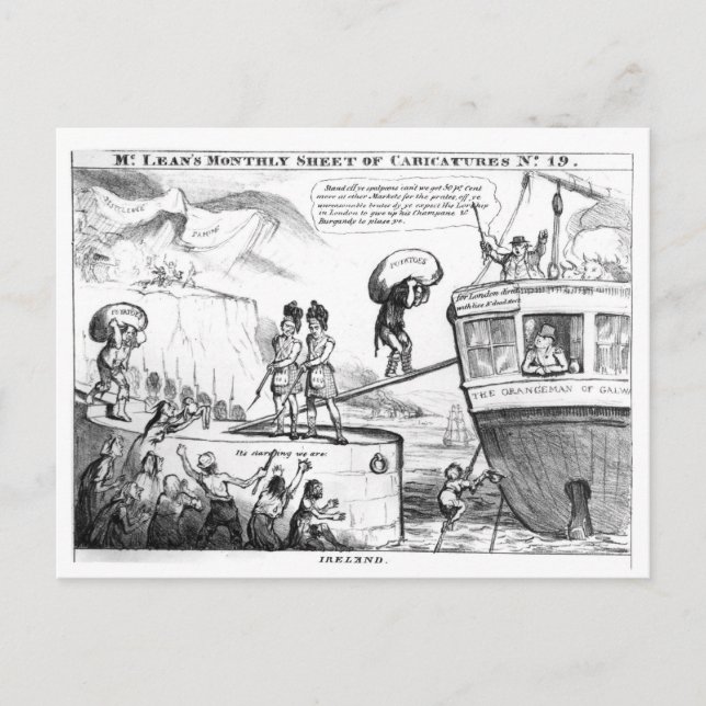 Carte Postale Dessin satirique sur l'État d'Irlande (Devant)