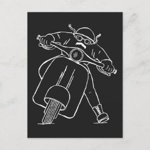 Carte Postale Dessin scooter de Roller Free Spirit