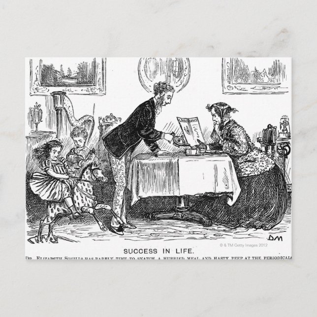 Carte Postale Dessin sur Elizabeth Garrett Anderson, premier (Devant)