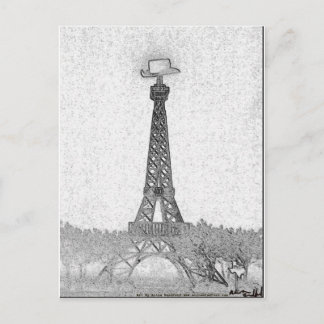 Carte Postale Dessin Tour Eiffel Paris, Texas